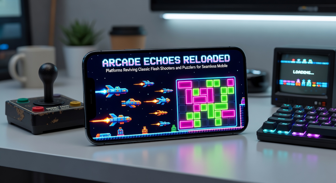 Close-up of a puzzle game interface on a tablet, showing interconnected blocks and glowing solutions, with a web browser tab open in the background highlighting cross-device compatibility