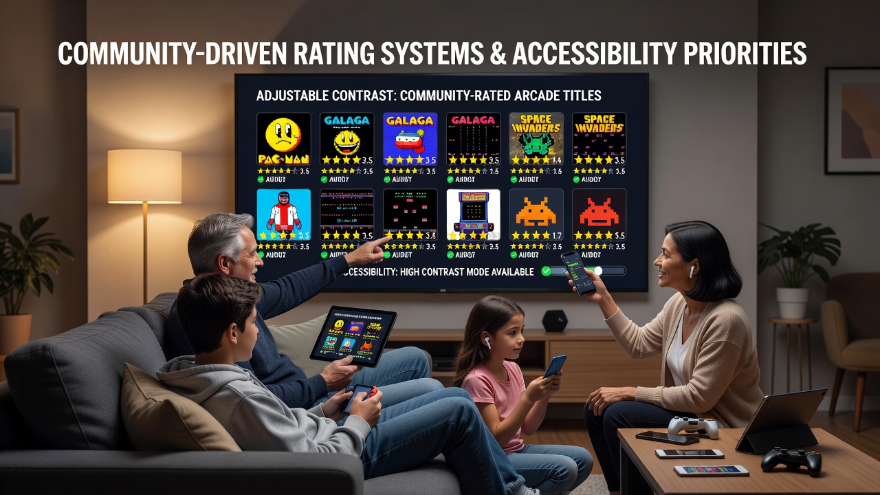 Community members reviewing rating criteria for accessibility options in casual game indexes