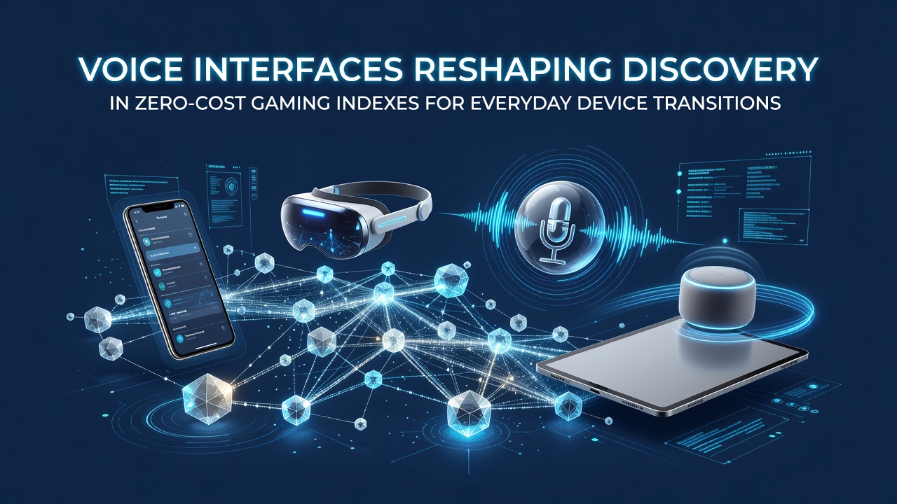 Voice interface integration in gaming indexes displayed on multiple devices including smartphones and desktops