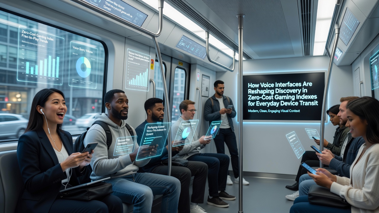 Users interacting with voice commands on gaming platforms across phone and desktop setups