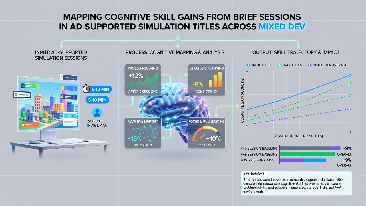 Chart displaying cognitive skill improvements tracked over multiple device transitions in simulation game sessions